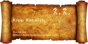 Kopp Katalin névjegykártya